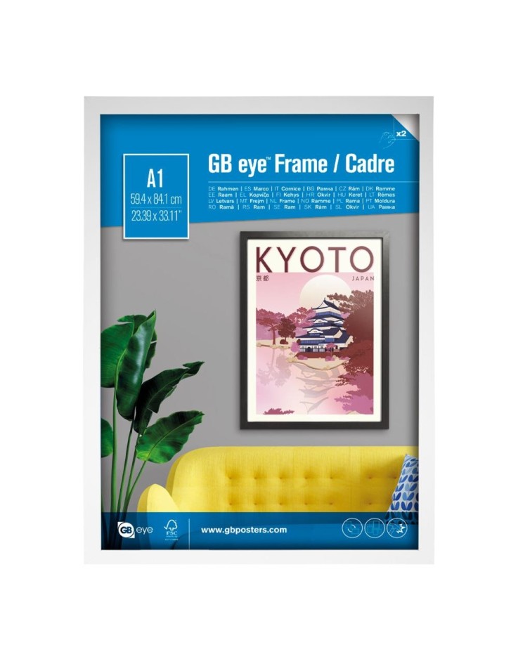 GB Eye Contemporary Wooden White Picture Frame - A1 - 59.4 x 84.1cm