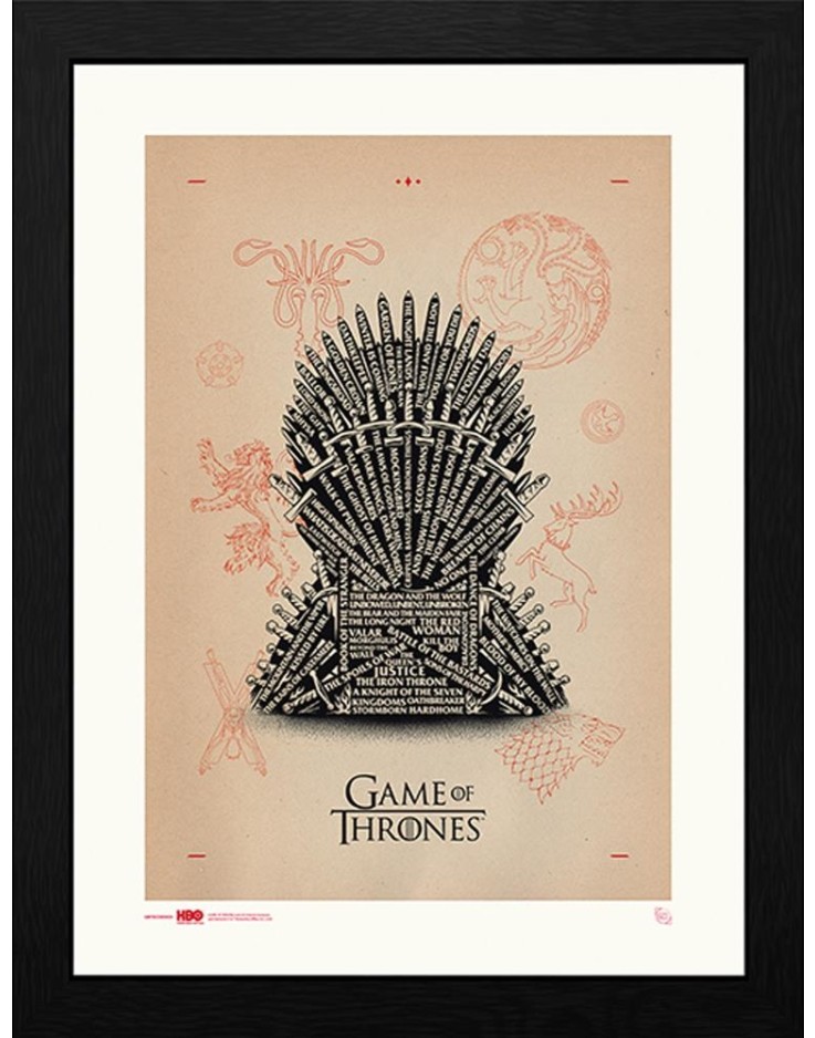 Game of Thrones The Throne 30 x 40cm Framed Collector Print