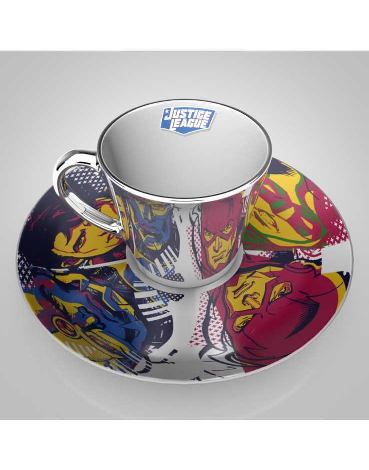 DC Comics Justic League Collectors Plate & Mirror Mug Set