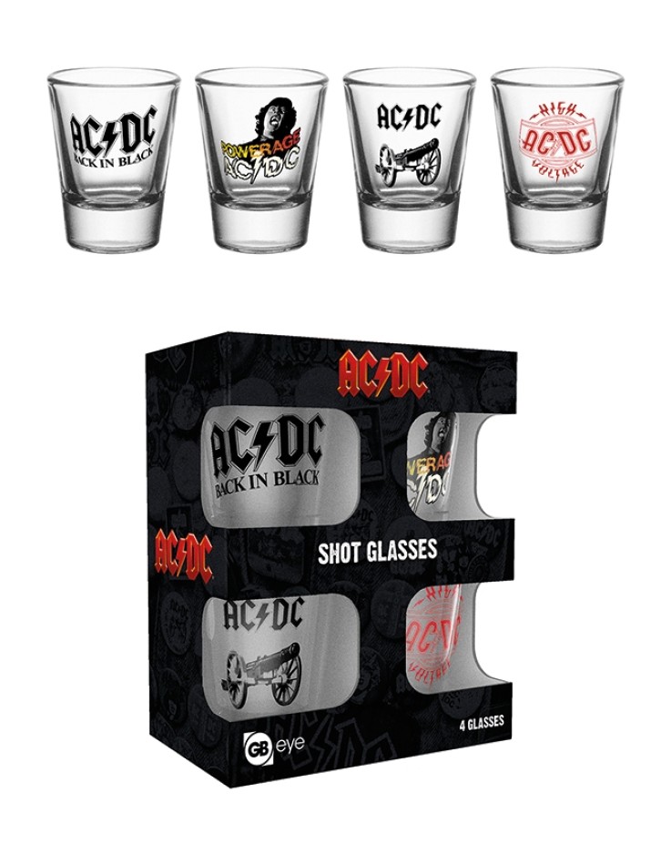 AC/DC Mix Shot Glasses - Set of 4