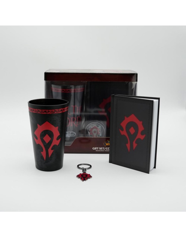 World of Warcraft 400ml Glass & A6 Notebook & Keyring Gift Set