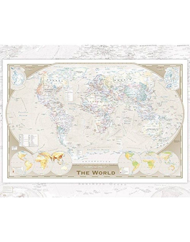 World Maps Triple Projection Mini Poster