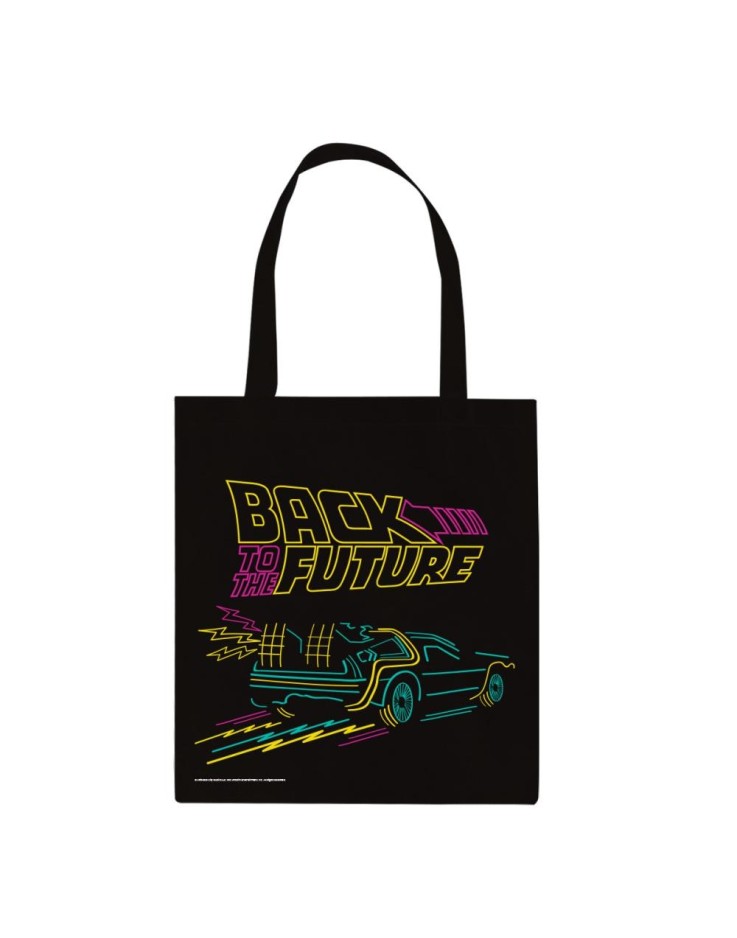 Back To The Future Neon Cotton Tote Bag