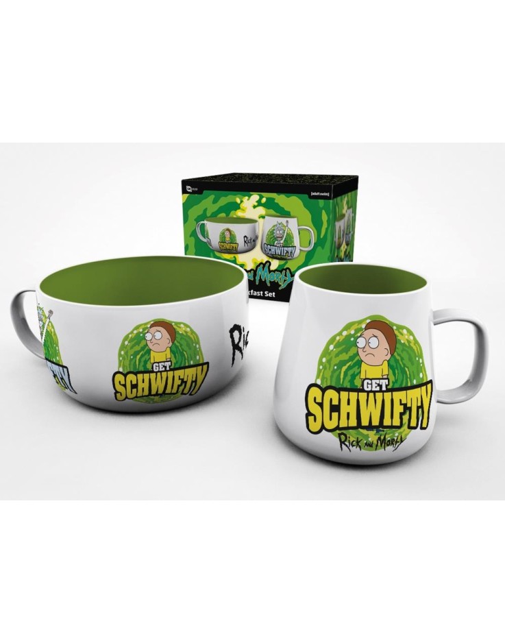 Rick & Morty Get Schwifty Mug & Bowl Breakfast Set