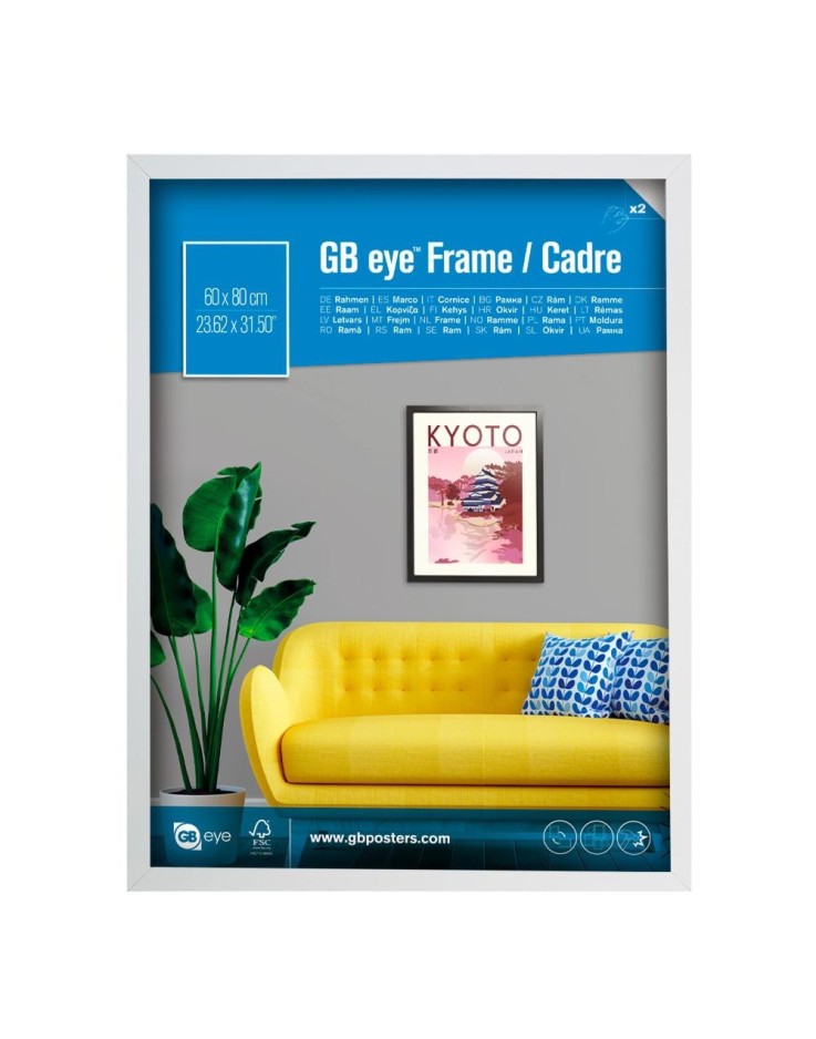 GB Eye Contemporary Wooden White Picture Frame - 60 x 80cm
