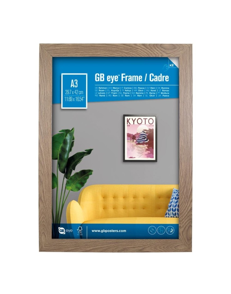 GB Eye Contemporary Wooden Oak Picture Frame - A3 - 29.7 x 42cm