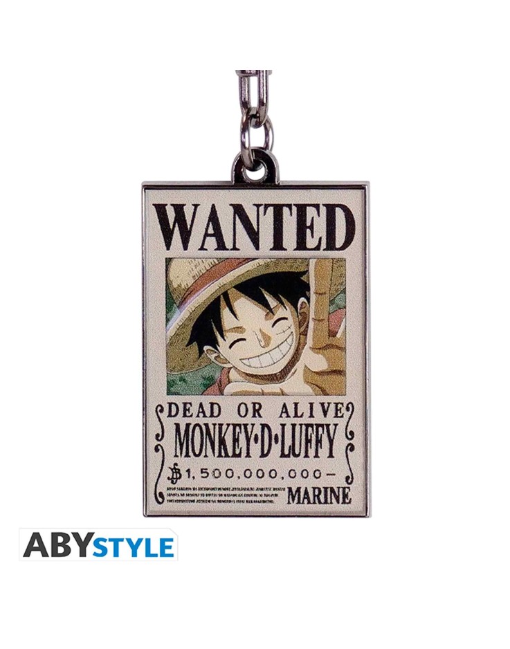 One Piece Wanted Luffy  Metal Keychain