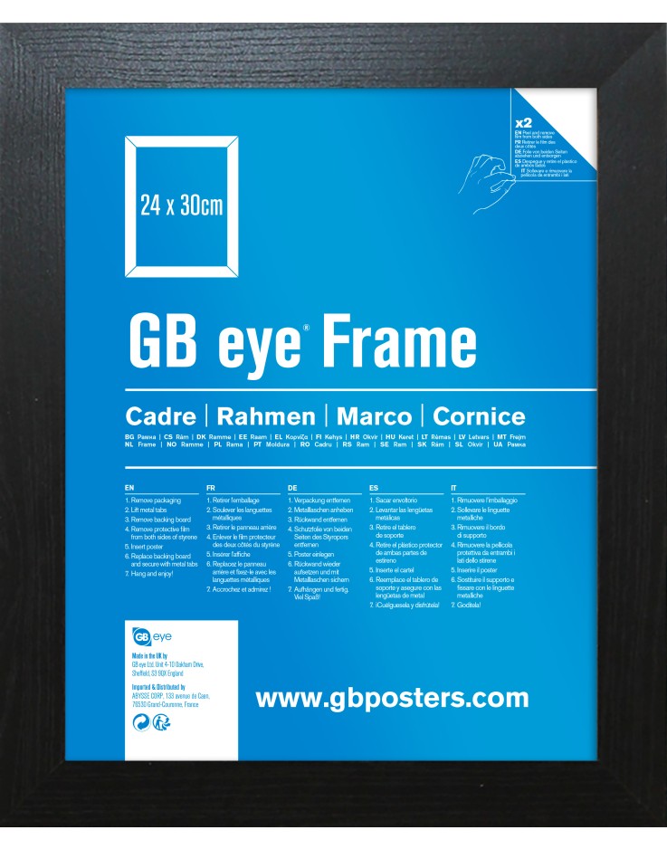GB Eye Contemporary Wooden Black Picture Frame - 24 x 30cm