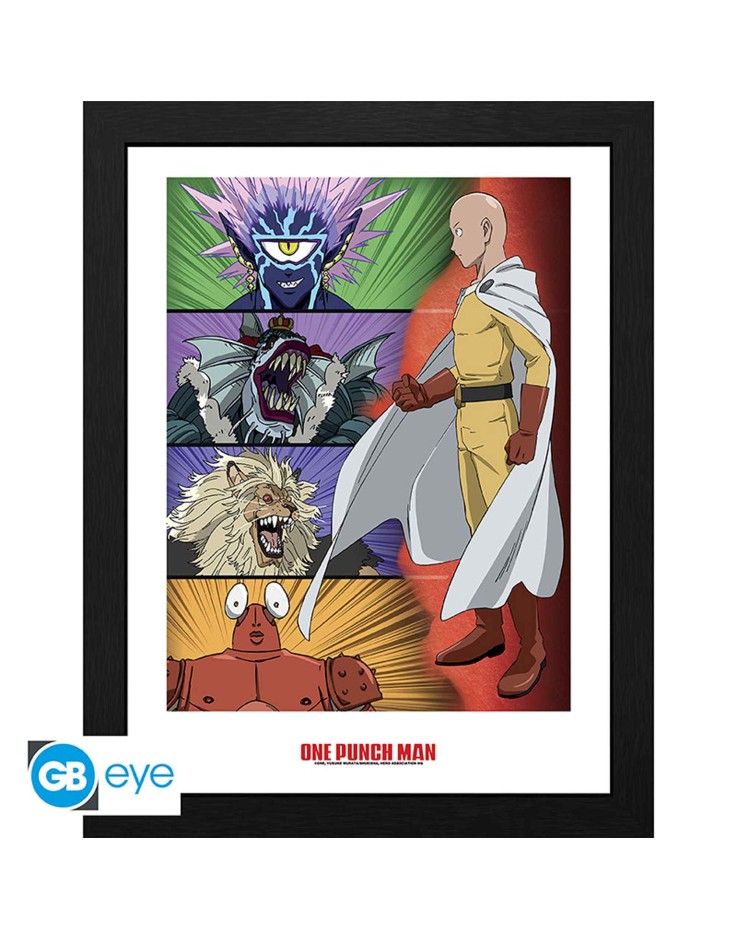 One Punch Man Ranking of villains 30 x 40cm Framed Collector Print