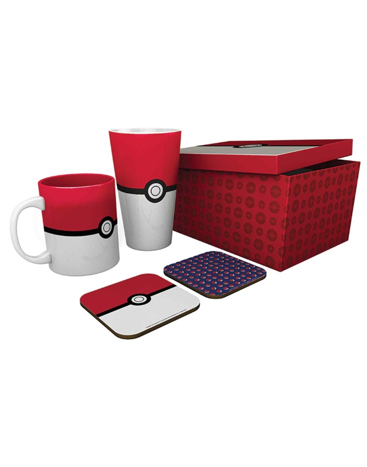 Pokémon Pokeball Mug, 400ml Glass & 2 Coasters Collectable Gift Box