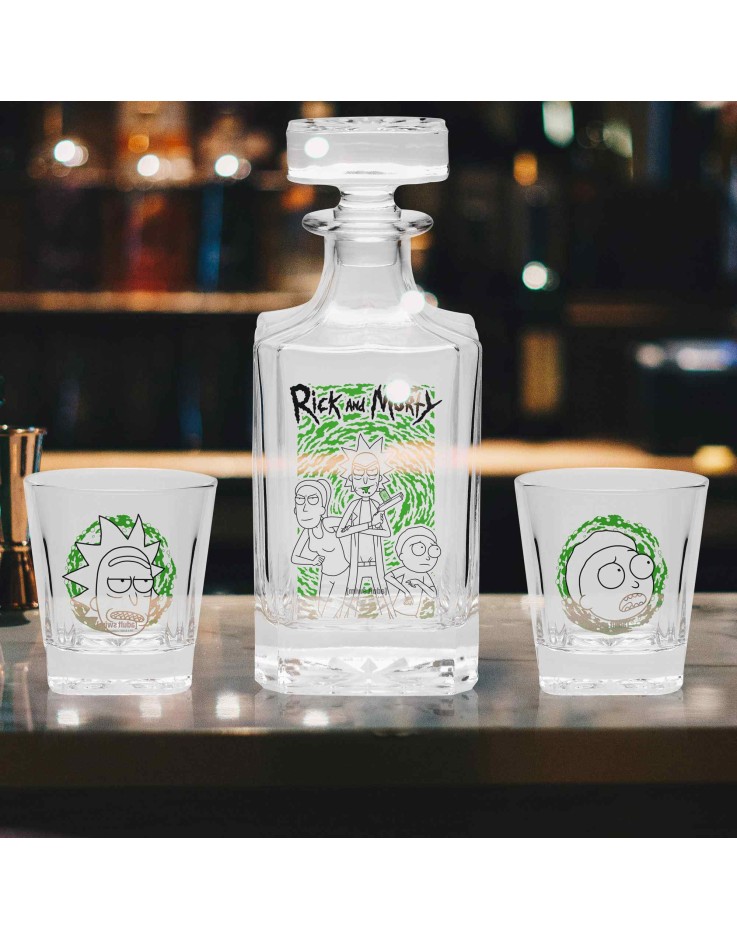 Rick & Morty Characters 750ml Decanter & Set of Glass Tumblers