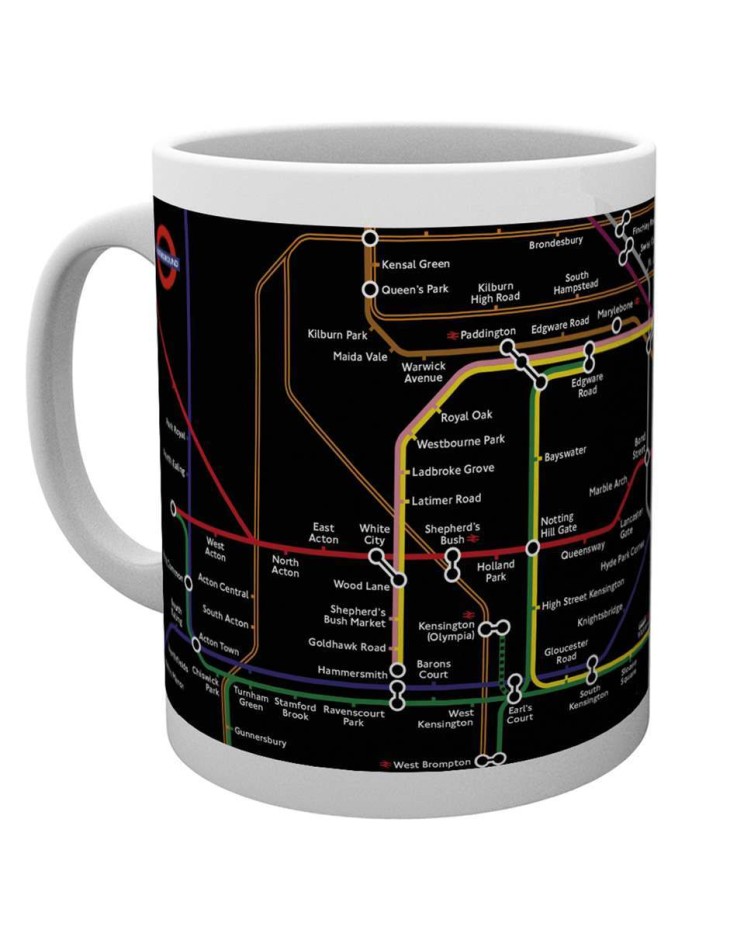 Transport For London Underground Map Black Mug