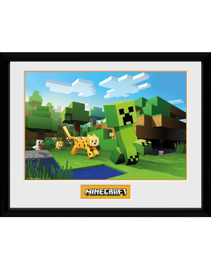 Minecraft Ocelot Chase 30 x 40cm Framed Collector Print