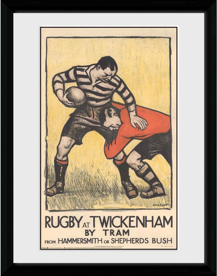 Transport For London Rugby At Twickenham 30 x 40cm Framed Collector Print