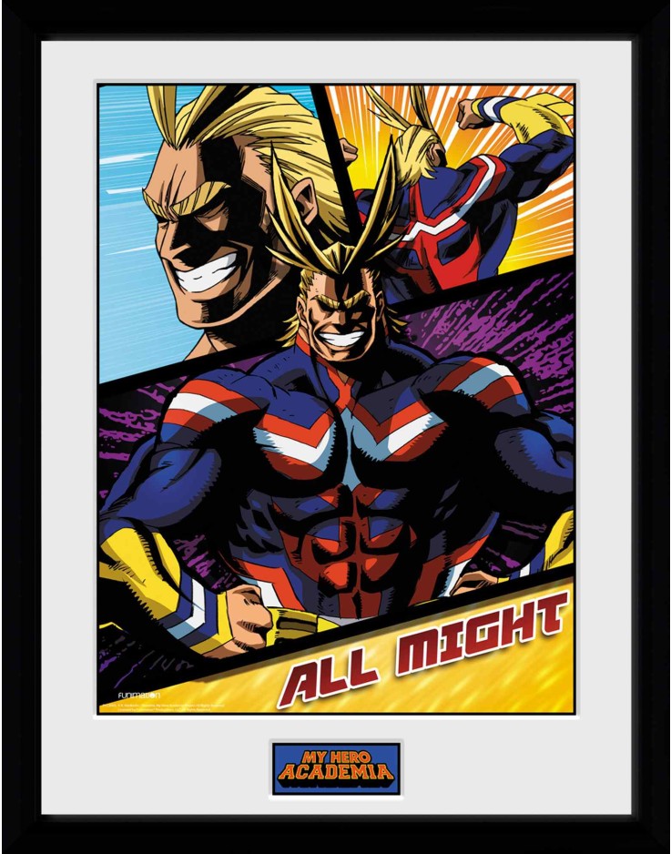 My Hero Academia All Might Panels 30 x 40cm Framed Collector Print