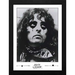 Alice Cooper Black & White Photo 30 x 40cm Framed Collector Print