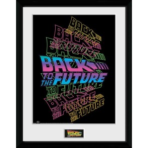 Back To The Future Neon 30 x 40cm Framed Collector Print