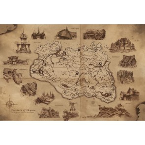 Skyrim Illustrated Map 61 x 91.5cm Maxi Poster