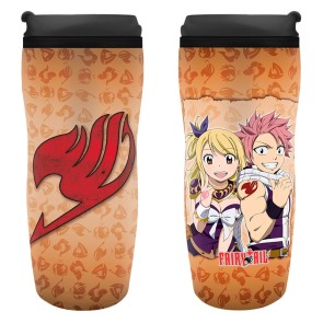 Fairy Tail Lucy & Natsu & Emblem Travel Mug