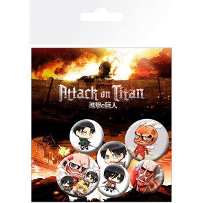 Attack On Titan Chibi Characters Badge Pack