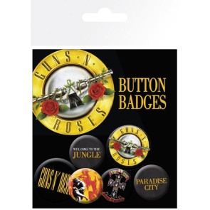 Guns N Roses Lyrics and Logos Badge Pack