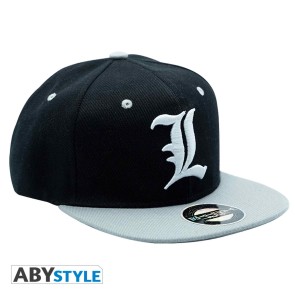 Death Note L Snapback Cap - Black & Grey