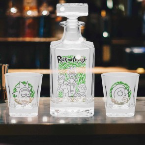 Rick & Morty Characters 750ml Decanter & Set of Glass Tumblers