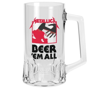 Metallica Bier'Em All 500ml Glass Tankard